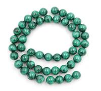 1 Strand Top Quality Natural Green Malachite Gemstone 10mm Round Loose Stone Beads (34-37pcs) for Jewelry Craft Making GE10-10