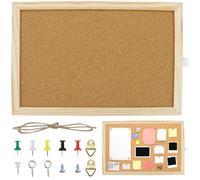 1 tablón de corcho de 20 x 30 cm, con marco de madera, tablero de corcho pequeño, incluye material de fijación de corcho y chinchetas, tablón de corcho para la cocina.