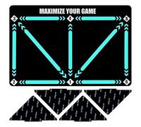 1 tapete de entrenamiento de fútbol, 4 piezas de pegatinas triangulares antideslizantes, tapete de entrenamiento interior, tapete de entrenamiento de pies de fútbol