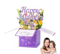 1 tarjeta, 18 x 18 x 1 cm, tarjeta de flores, tarjeta del día de la madre 1, tarjeta de felicitación 3D para mamá, cumpleaños, San Valentín, agradecimiento, regalo, ocasiones especiales y uso de