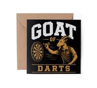 1 tarjeta de felicitación de GOAT of Darts - Greatest Sports Dad Brother Uncle Grandad Gift #72923