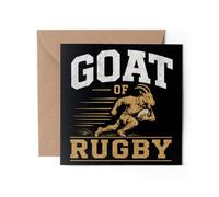 1 tarjeta de felicitación de GOAT of Rugby - Greatest Sports Dad Brother Uncle Gift #72917