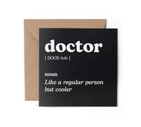 1 tarjeta de felicitación de médico, descripción del diccionario, definición deportiva regular pero más fresca, broma divertida, pasatiempo, trabajo, feliz cumpleaños #82661