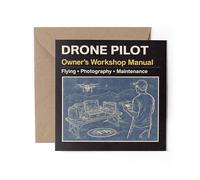 1 tarjeta de felicitación de piloto de drones - Manual de taller del propietario del vuelo volador para hombres y mujeres cumpleaños #72351