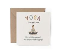 1 tarjeta de felicitación de yoga - Diccionario de meditación Descripción Deporte Definición Divertida Broma Hobby Trabajo Regalo de cumpleaños #73096
