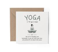 1 tarjeta de felicitación de yoga, meditación, gimnasio, estudio, diccionario, descripción, definición deportiva, broma, pasatiempo, trabajo, regalo de cumpleaños #73097