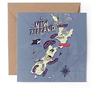 1 tarjeta de felicitación - Mapa de Auckland de Nueva Zelanda - en blanco celebración de cumpleaños aniversario #58713