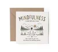 1 tarjeta de felicitación Mindfulness - Diccionario de meditación de la naturaleza, descripción de definición deportiva, broma divertida, pasatiempo, trabajo, regalo de cumpleaños #73112