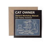 1 tarjeta de felicitación para dueño de gato - Manual de taller del propietario de gatitos para hombres y mujeres, cumpleaños #72353