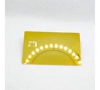 1 tarjeta de membresía personalizable de metal en blanco de oro de 24 quilates con ranura para chip y rayas magnéticas (tamaño 4442)