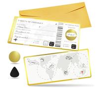 1 Tarjetas de raspado de boletos de viaje con sobres, tarjeta de embarque de raspado personalizada, empaque de regalo de viaje único, boleto sorpresa de raspado y revelación para cumpleaños, novias