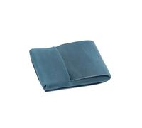 1. Tarjetero de cuero hecho a mano y monedero, funda de crédito con bloqueo retro para hombres y mujeres, funda de viaje esencial retro, monedero hecho a mano para hombres y mujeres, Pan Blue