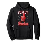 #1 Teacher World'S Number One Teacher - Gráfico de Dedos de Espuma Sudadera con Capucha