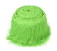1 tira de pelo verde, piel sintética, tela decorativa de seda, suave y esponjosa, tela de pelo, barba enana, adecuada para ropa, calcetines, muñecas, árboles de Navidad, etc.