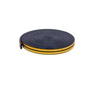 1 tira de sellado for puertas y ventanas de 5 m, autoadhesiva, DIEP, aislante acústico, sellado, bloqueador de viento y cinta de protección contra corrientes de aire.(Black,P 9X5.5mm)