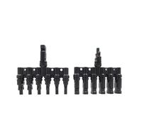 1 to 2/3/4/5/6T Solar MC Connectors For Photovoltaic Energy PV Panel Parallel Splitter Coupler Combiner IP67 1000V 1 Pair(6T-1pair)