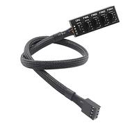 1 to 5 Way PWM Fan Hub 4 Pin Splitter Braided Sleeved Cable Adapter for PC CPU Cooler Case Fan Motherboard 12V Desktop Computer