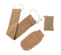 1 Toalla De Baño De Yute Con 1 Guante De Ducha De Yute, 1 Bolsa De Jabón De Yute, Guantes Exfoliantes, Frotador De Espalda, Accesorios De Baño, Cepillo Exfoliante Corporal