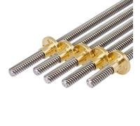 1 Tornillo De Avance T10, Longitud 100 Mm-1000 Mm, Avance De 10 Mm, Tornillo De Husillo Trapezoidal De Acero Inoxidable Y Tuerca De Cobre(400mm)