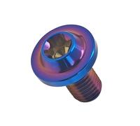 1 tornillo de titanio Ti M4 M5 M6 * 10/15/20/25/30/35/40 TC4 Gr5 torx brida botón tornillos de cabeza de arandela con perno de cuello(Blue,M5x25)