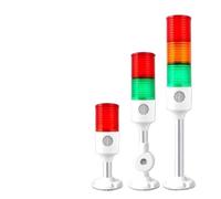 1 torre de señal industrial de 24 V, luz de alarma LED multicapa, base diferente, zumbador, lámpara de advertencia de precaución para máquinas CNC (varilla L de 3 capas)