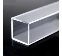 1 tubo cuadrado de acrílico hueco, tubo de plástico transparente PMMA Cantal(240MMX20X20X2MM)