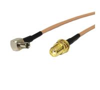 1 tuerca hembra a conector macho TS9 Cable Coaxial RF RG316 RG174 RG178 15CM for módem Huawei E5332 E5776 E5372(RG316,100cm)