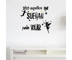 1 ud. Adhesivo de pared con en español "Solo los que sueñan pueden " | Decoración de vinilo autoadhesiva para el hogar, , el dormitorio, de estar