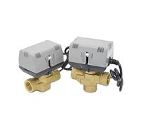 1 Uds 1/2 "3/4" 1 "válvula eléctrica de 2 vías de 3 vías de latón VC6013/4013 DN15 DN20 DN25 válvula HVAC de bobina de ventilador AC220V(3/4",VC4013_AC220V_TWO WAY)