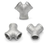 1 Uds 1/4 "3/8" 1/2 "3/4" 1 "1-1/4" 2 "BSPT roscado 304 accesorios de tubería de acero inoxidable acoplador codo adaptador de junta de 3 vías y 4 vías(Internal Y-3-Way,3/4")