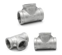 1 Uds 1/4 "3/8" 1/2 "3/4" 1 "1-1/4" 2 "BSPT roscado 304 accesorios de tubería de acero inoxidable acoplador codo adaptador de junta de 3 vías y 4 vías(Internal 3-Way,1/2")