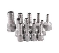 1 Uds 1/4, 3/8, 1/2, 3/4 BSP hembra X 6/8/10/12/14/15/16/19/20/25mm Conector de púas de cola de manguera 304 accesorios de plomería de acero inoxidable(15mm,3/4")