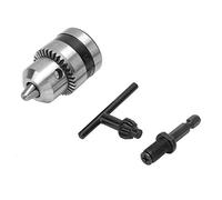 1 Uds 1,5-10mm 3/8-24UNF portabrocas de acero ligero con vástago hexagonal de 1/4 pulgadas y adaptador de varilla de extensión de rosca de 3/8 pulgadas y llave para taladro eléctrico