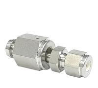 1 Uds 1/8 "1/4" 1/2 "VCR hembra a 6 8mm 1/8" 1/4 "1/2" tubo de compresión de doble virola SUS 316L acoplador de montaje de tubería de acero inoxidable(1l2 Inch VCR x 6mm)