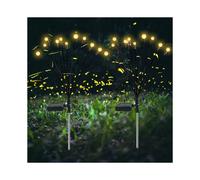 1 Uds 10 Luces de LuciéRnaga con EnergíA Solar de Cabeza, 10 Luces LED para Exteriores Impermeables Solares Starburst para JardíN