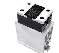 1 Uds 100A 120A 3-32VDC 0-5V/10VDC 4-20mA relé Manual de estado sólido monofásico con radiador integrado for regulación de voltaje de encendido y apagado(120A,DC control AC)