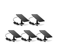 1 Uds 10W 5V cargador de celdas solares USB + tipo C 2 en 1 paneles solares portátiles de carga for cámara de seguridad sistema de luz for el hogar Conversión Eficiente(Black 5pcs)