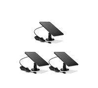 1 Uds 10W 5V cargador de celdas solares USB + tipo C 2 en paneles portátiles carga for cámara seguridad sistema luz for el hogar FáCil InstalacióN(Black 3pcs)