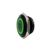 1 Uds 12/16/19/22/25/28/30mm Mini interruptor de botón de Metal impermeable de carrera corta luz Led momentánea 5V 12V 24V 220V rojo azul(Green,19mm,12v-24v)