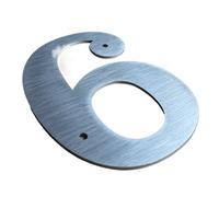 1 Uds., 127mm, Números De Casa Flotantes Acero Inoxidable, Letras, Placas Señal Dirección Metal for Exteriores(6)