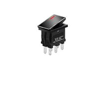 1 Uds 1409 serie 7Amp interruptor basculante de alta corriente ON-OFF-ON 2/3 posiciones 4/6Pin KCD1 con luz roja/verde 12V24V220V(Red(Black Panel),5-24V)