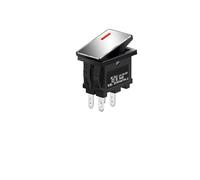 1 Uds 1409 serie 7Amp interruptor basculante de alta corriente ON-OFF-ON 2/3 posiciones 4/6Pin KCD1 con luz roja/verde 12V24V220V(Red(Silvery Panel),220V)