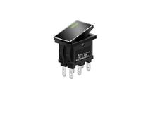 1 Uds 1409 serie 7Amp interruptor basculante de alta corriente ON-OFF-ON 2/3 posiciones 4/6Pin KCD1 con luz roja/verde 12V24V220V(Green(Black Panel),220V)