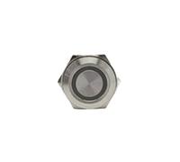 1 Uds 16/19/22mm 3 Triple Color RGB LED luz micro interruptor corto Strock momentáneo auto-reinicio impermeable Metal interruptor de botón de encendido(Silver,22MM_6V)