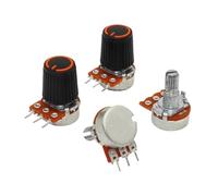 1 Uds 16 tipos de película de carbono enlace único 3 pines A10K B1K B5K B10K B20K B50K B100K B500K amplificador potenciómetro de volumen eje de 15mm(B20K,Potentiometer Cap)