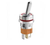 1 Uds 16MM 15A interruptor de palanca de 3 vías 12V de alta corriente interruptor basculante Vintage 2/3 posiciones barco redondo impermeable(Silver Red,16MM 3POSITION_WITHOUT_220 V)