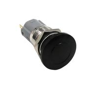 1 Uds. 16mm 19mm interruptor de botón impermeable Metal parada emergencia tapa cabeza seta colorido verde rojo ascensor escalera mecánica(Black,16MM_LATCHING FIXING)