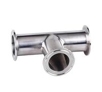 1 Uds 19mm-108mm O/D 304 virola sanitaria de acero inoxidable conector en T de 3 vías accesorio de tubería 1,5 "-4" Tri abrazadera(76mm x Ferrule 91)