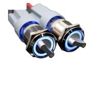 1 Uds 19mm 2 3 interruptor de posición botón DPDT Selector Metal iluminado giratorio con LED impermeable acero inoxidable(Green,2 POSITION_24V)