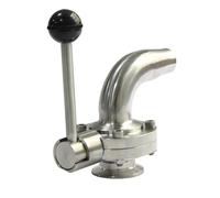1 Uds 2 "45mm-51mm SS304 Acero inoxidable sanitario un lado 2" Tri abrazadera válvula de mariposa de codo de un lado(51mm)